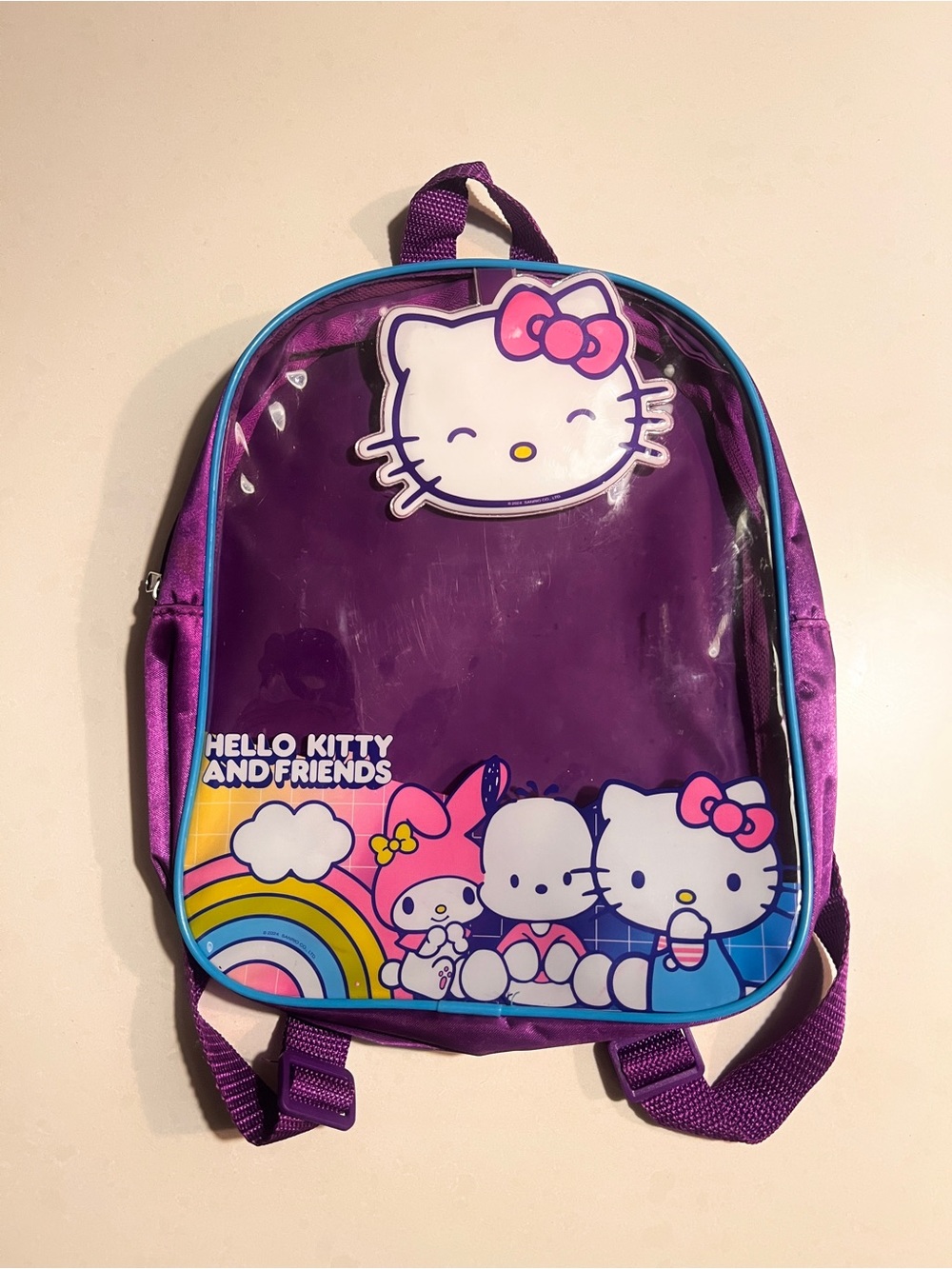 Sanrio Hello Kitty and Friends Purple Clear Backpack with Mirror